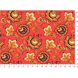 Ткань для пэчворка PEPPY Русские Традиции 110 г/м 100% хлопок цв.РТ-15 красный уп.50х55 см