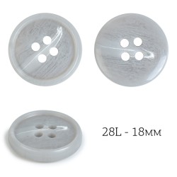 Пуговицы пластик TBY J.1853 цв.05 серый 28L-18мм, 4 прокола, 36 шт