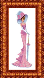 Рисунок на ткани КАРОЛИНКА арт. КБЛ-2004 Дама с зонтиком 36х65 см