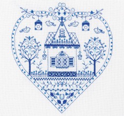 Набор для вышивания PANNA арт. SO-1402 Синее сердечко 22х23 см