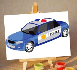 Раскраски по номерам Полицейская машинка PA176 10х15 тм Цветной упак (1 шт)
