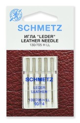 Иглы для кожи Schmetz 130/705H LL № 90, уп.5 игл