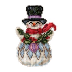 Набор для вышивания MILL HILL Веселый снеговик Jim Shore 8х12 см