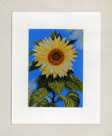 Набор для вышивания LANARTE арт.PN-0008114 Sunflower on Blue 20х28 см