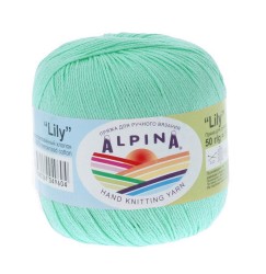 Пряжа ALPINA LILY (100% мерсеризованный хлопок) 10х50 г/175 м цв.126 св.св.зеленый