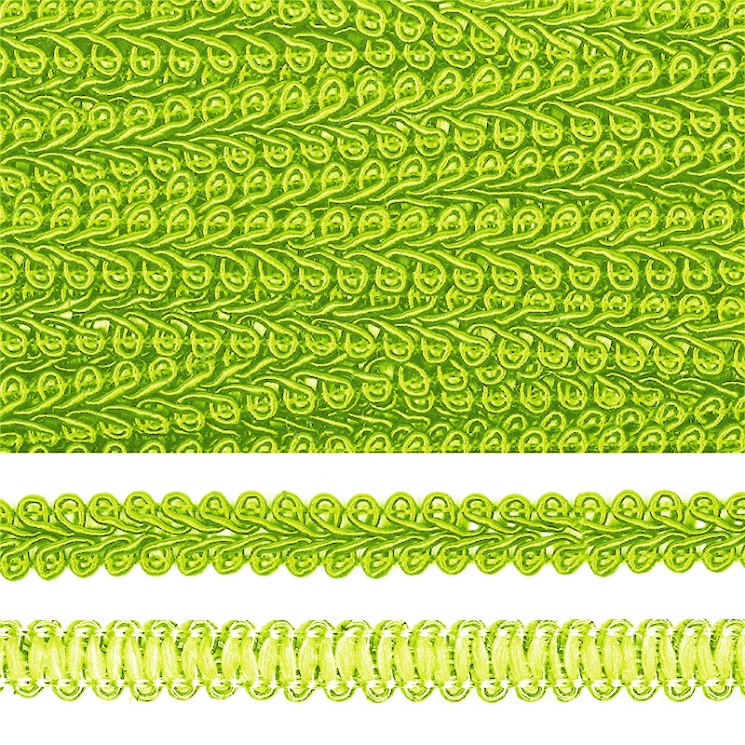 Тесьма TBY Шанель плетеная шир.8мм 0384-0016 цв.52 салатовый уп.18,28м