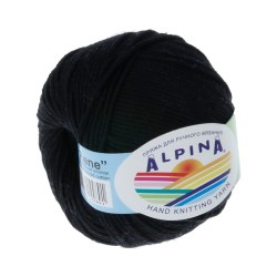 Пряжа ALPINA RENE (100% мерсеризованный хлопок) 10х50 г/105м цв.001 черный