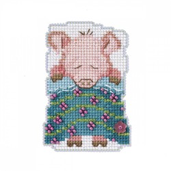 Набор для вышивания MILL HILL Свинка под одеялом 5х8 см