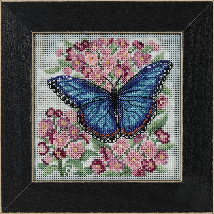 Набор для вышивания MILL HILL Голубая бабочка Морфо 13,33х13,33 см