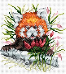 Набор для вышивания ЖАР-ПТИЦА арт.М-128 Рыжая панда 18х15 см упак (1 шт)