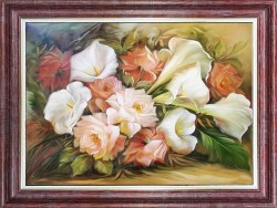 Рисунок для вышивки лентами КАРОЛИНКА арт. КЛ-3054 Каллы с розами