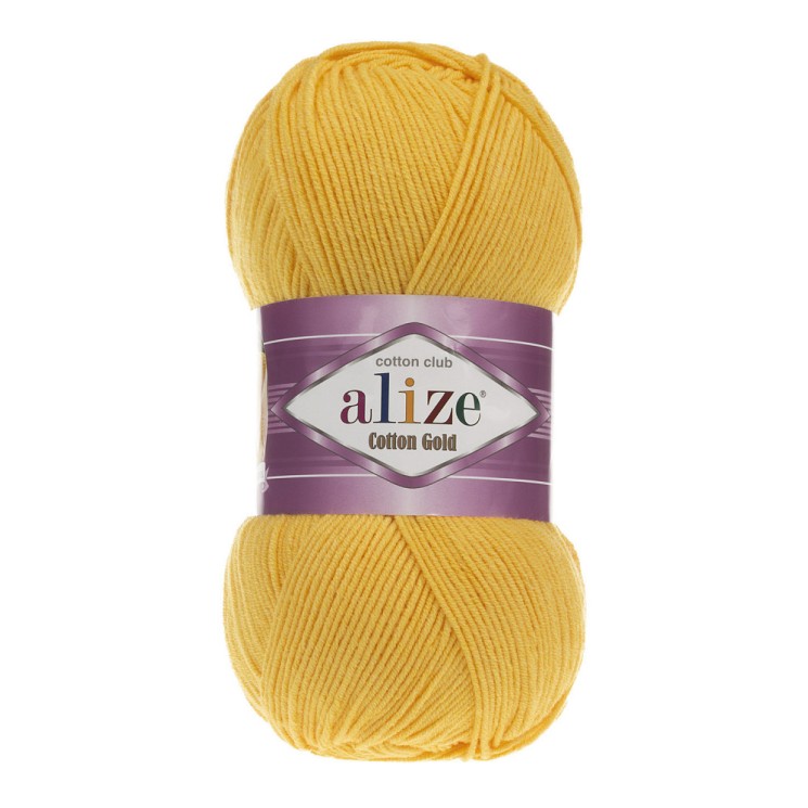 Пряжа для вязания Ализе Cotton gold (55% хлопок, 45% акрил) 5х100г/330м цв.216 т.желтый