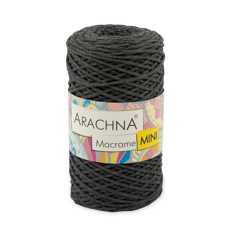 Пряжа ARACHNA Macrame Mini (80% хлопок, 20% полиэстер) 4х250г/200м цв.43 т.серый