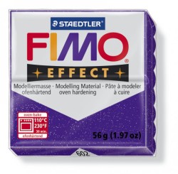 FIMO Effect полимерная глина, запекаемая в печке, уп. 56г цв.фиолетовый с блестками, арт.8020-602