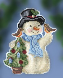 Набор для вышивания MILL HILL Пернатые друзья снеговика Jim Shore 10х12 см