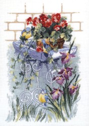 Набор для вышивания PERMIN арт.90-4398 Синицы в саду 37х47 см