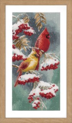 Набор для вышивания VERVACO арт.PN-0165887 Скарлет и снежные кардиналы 38х19 см