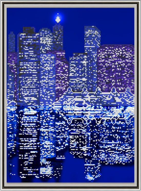 Рисунок на ткани СЛАВЯНОЧКА арт. М-002 Ночной город ч2 28х38 см
