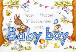 Набор для вышивания Bothy Threads арт.XKG3 Bunny Love – Boy (Любимый крольчонок) 32х21 см