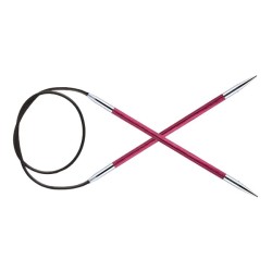 29055 Knit Pro Спицы круговые Royale 4мм /40см, ламинированная береза, розовая фуксия