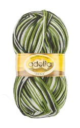 Пряжа ADELIA ZENA (100% акрил) 5х100г/308м цв.86 салат,травяной,т.зеленый