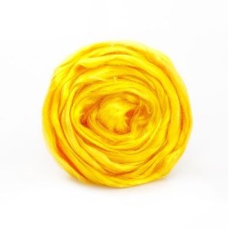 Шерсть для валяния ТРО Гребенная лента (вискоза) 50г цв.0596 желтый упак (1 шт)