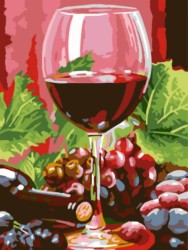 Картины по номерам Бокал красного вина EX5308 30х40 тм Цветной