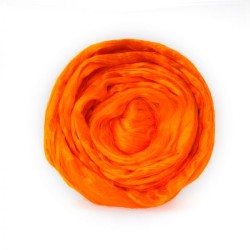 Шерсть для валяния ТРО Гребенная лента (вискоза) 50г цв.0490 ярк.оранжевый упак (1 шт)