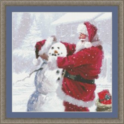 Набор для вышивания KUSTOM KRAFTS арт.97697 Санта и снеговик 41х41 см
