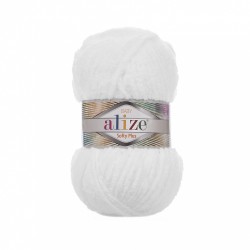 Пряжа для вязания Ализе Softy Plus (100% микрополиэстер) 5х100г/120м цв.055 белый