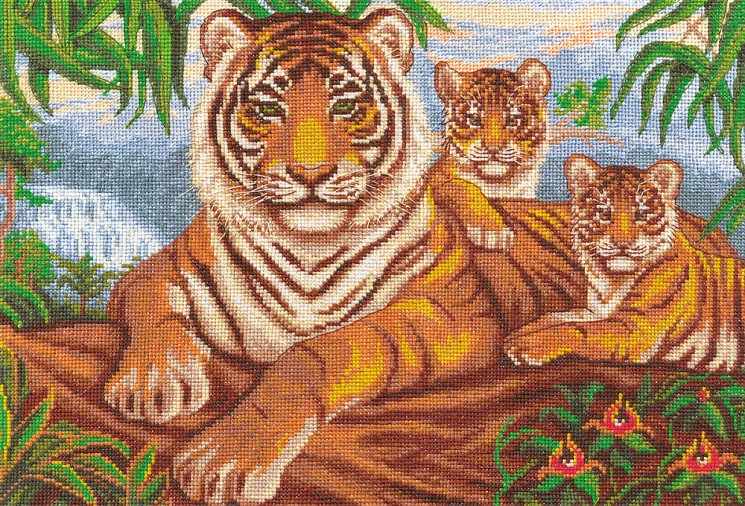 Набор для вышивания PANNA арт. J-1001 Логово тигра 34х23 см