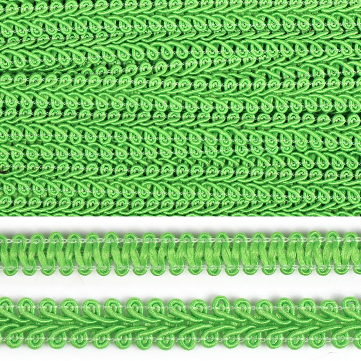 Тесьма TBY Шанель плетеная шир.12мм 0384-0016 цв.052 салатовый уп.18,28м