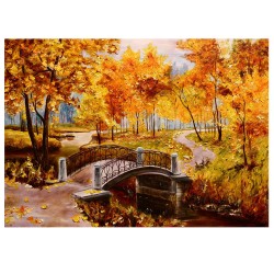 Картина по номерам с цветной схемой на холсте Molly арт.KK0606 Золотая осень (17 цветов) 30х40 см