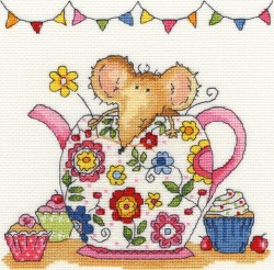 Набор для вышивания Bothy Threads арт.XSW6 Teapot Mouse (Мышка в чайнике) 18х18 см