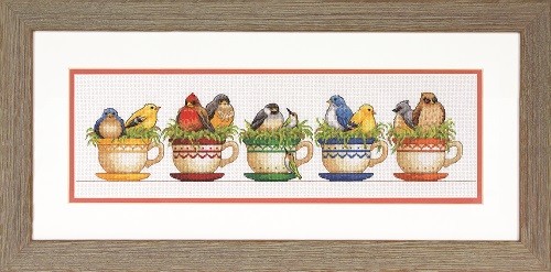 Набор для вышивания DIMENSIONS арт.DMS-70-35394 Птицы в чайных чашках 48,3x15,2 см