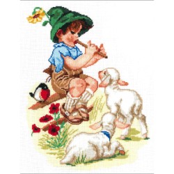 Набор для вышивания мулине НИТЕКС арт.0218 Пастушок 22х28 см