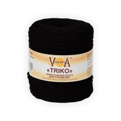 Трикотажная лента для рукоделия VISANTIA TRIKO FTM100 (92% хлопок, 8% эластан) 1х500г/100м черный