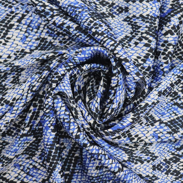 Ткань шелк Армани 90 г/м2 97% полиэстер, 3% спандекс шир.148 см арт.Р.15717.03 цв.03 синий уп.25м