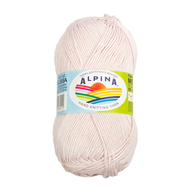 Пряжа ALPINA MELISSA (95% вискоза, 5% кашемир) 10х50г/125м цв.09 бл.розовый