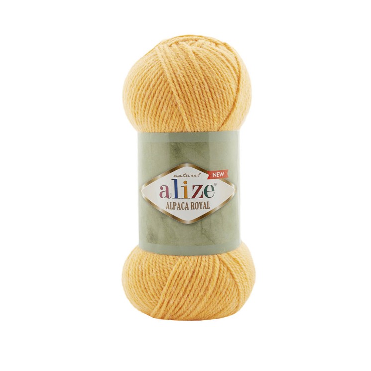 Пряжа для вязания Ализе Alpaca Royal New (55% акрил, 30% шерсть, 15% альпака) 5х100г/250м цв.423 желтый
