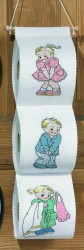 Набор для вышивания PERMIN арт.41-5765 Держатель для туалетной бумаги WC дети 12х60 см