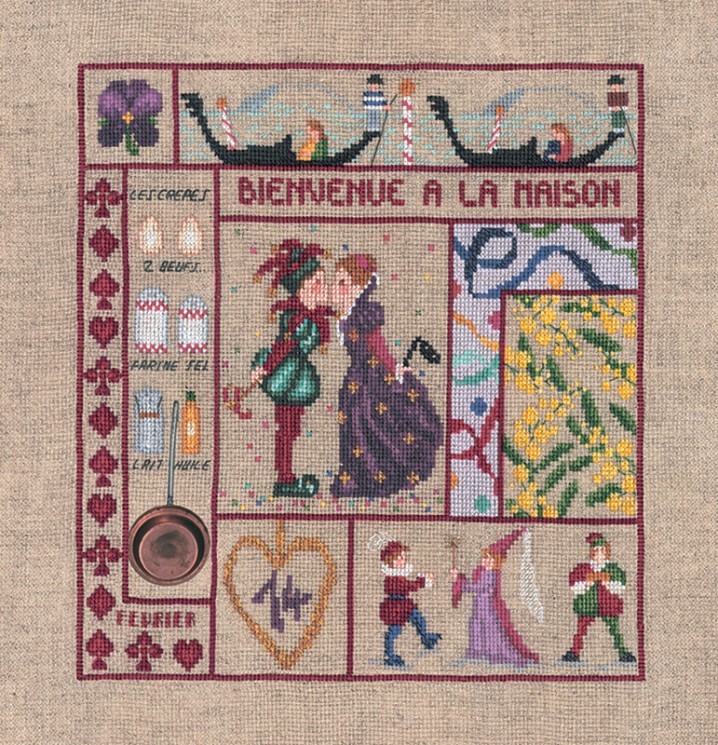 Набор для вышивания Le Bonheur des Dames арт.2651 Bienvenue Fevrier (Добро пожаловать, февраль) 21х23 см