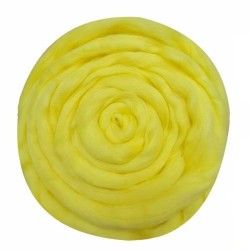 Шерсть для валяния ТРО Гребенная лента (100%полутонкая шерсть) 100г цв.0027 лимон
