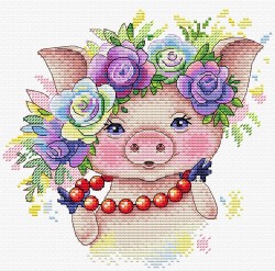 Набор для вышивания ЖАР-ПТИЦА арт.М-329 Розовая модница 17х17 см упак (1 шт)