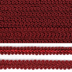 Тесьма TBY Шанель плетеная шир.12мм 0384-0016 цв.F178 (37) бордо уп.18,28м