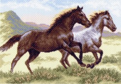 Рисунок на канве МАТРЕНИН ПОСАД арт.37х49 - 1223 Бегущие кони