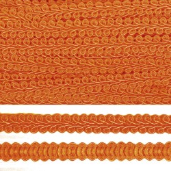Тесьма TBY Шанель плетеная шир.8мм 0384-0016 цв.23 т.оранжевый уп.18,28м