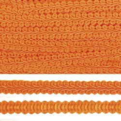Тесьма TBY Шанель плетеная шир.8мм 0384-0016 цв.25 оранжевый уп.18,28м