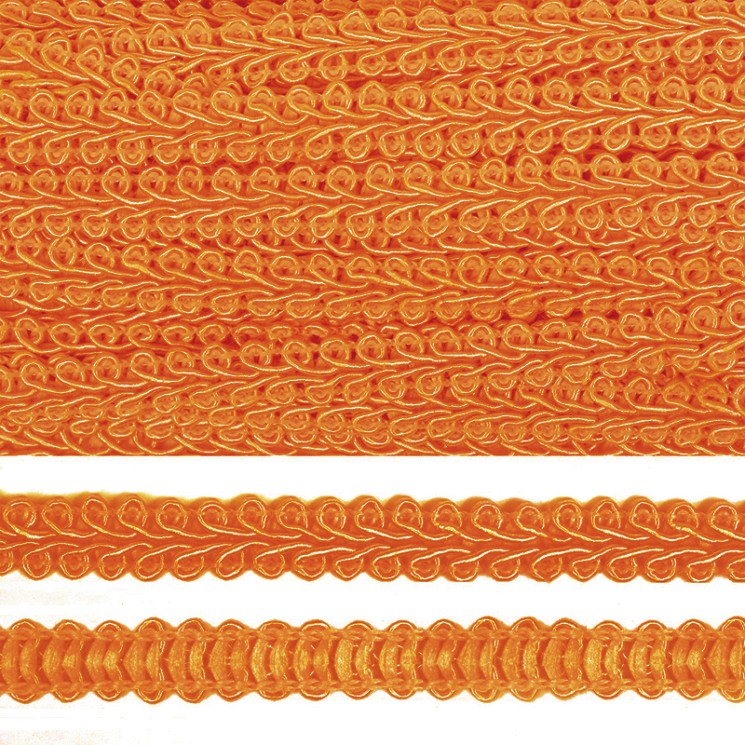 Тесьма TBY Шанель плетеная шир.8мм 0384-0016 цв.25 оранжевый уп.18,28м