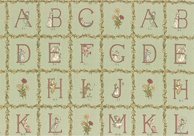 Ткань для пэчворка PEPPY Kate Greenaway Panel 115 г/м  100% хлопок цв.31008-60 уп.60х110 см